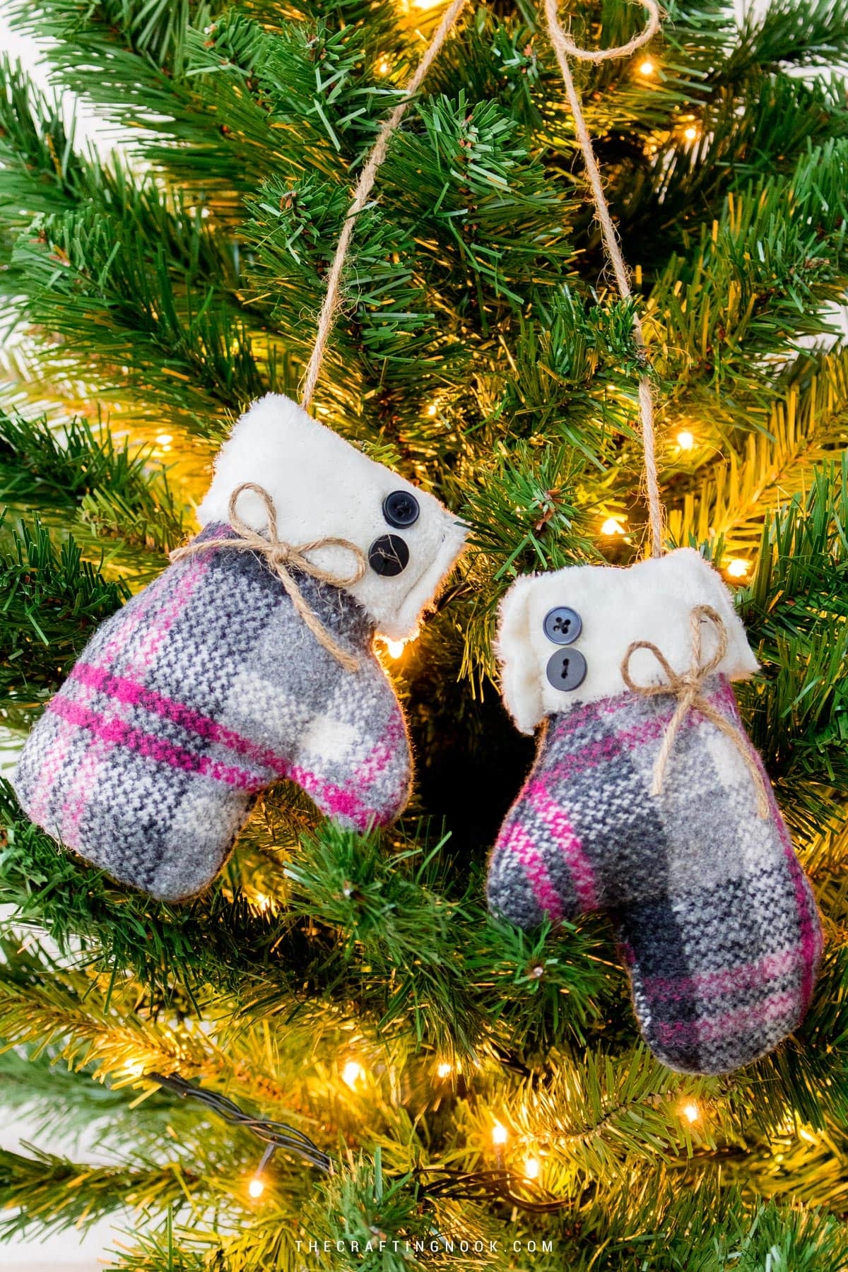 Christmas DIY Mitten Ornaments Free Mitten Template The Crafting Nook