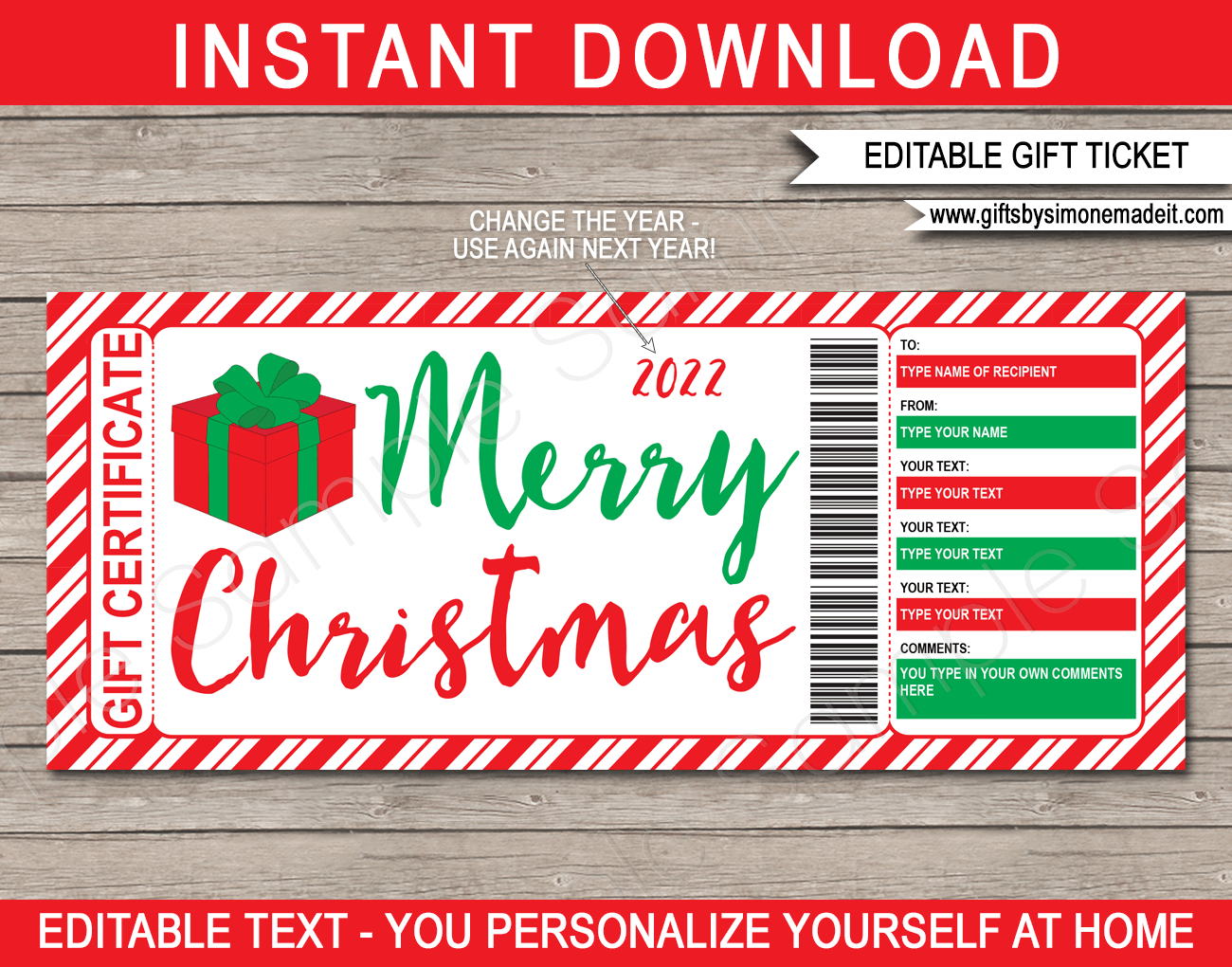 Free Printable Christmas Gift Certificate Template