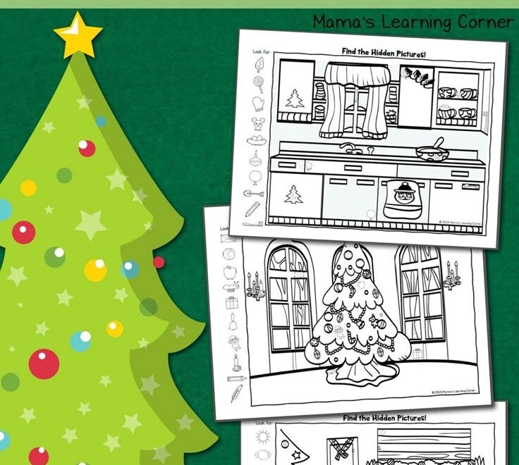 Christmas Hidden Pictures Worksheets
