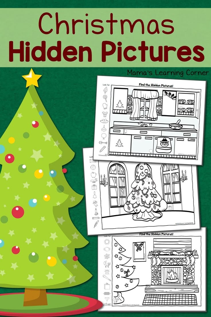 Christmas Hidden Pictures Worksheets
