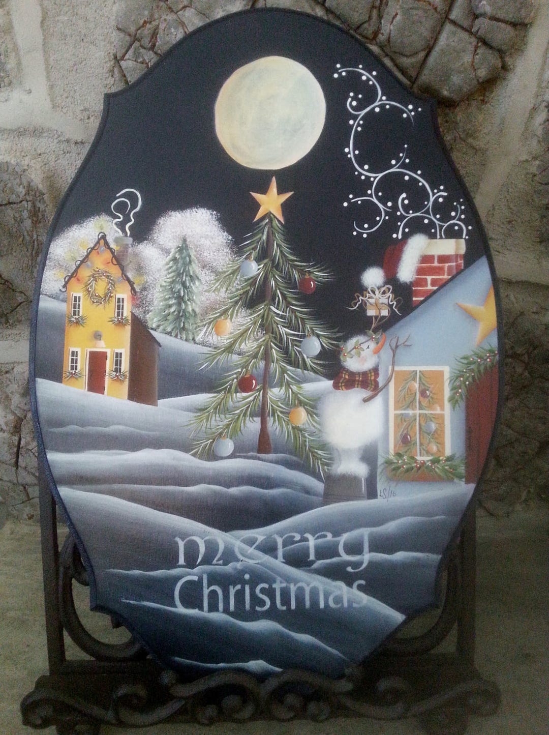 Christmas Magic Snowman Santa Christmas Holiday Winter Tole Painting Pattern Epattern Digital Download Etsy