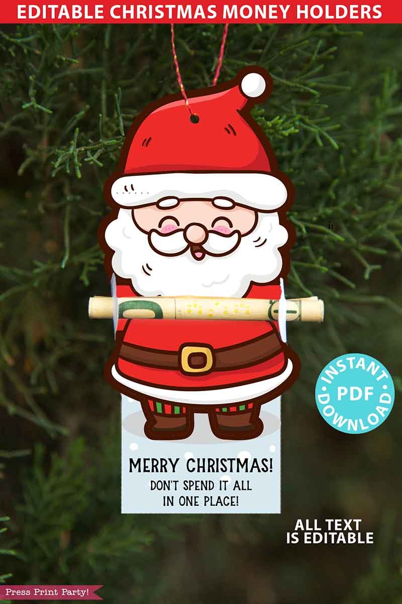 Printable Money Holder Christmas Cards