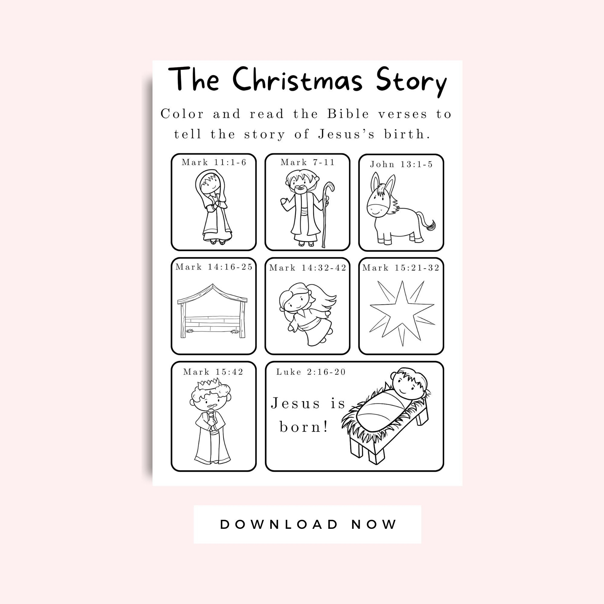 Christmas Story Coloring Book Printable