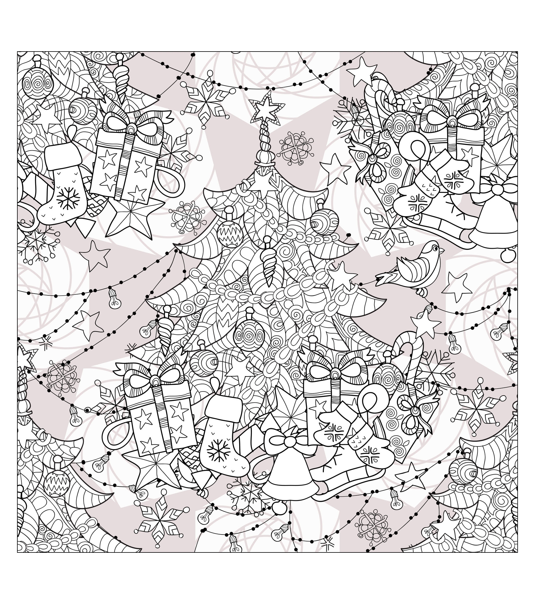 Christmas Tree Christmas Coloring Pages For Adults