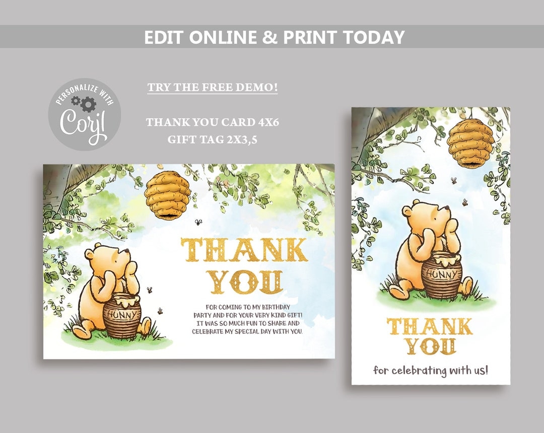 Free Printable Winnie The Pooh Thank You Tags