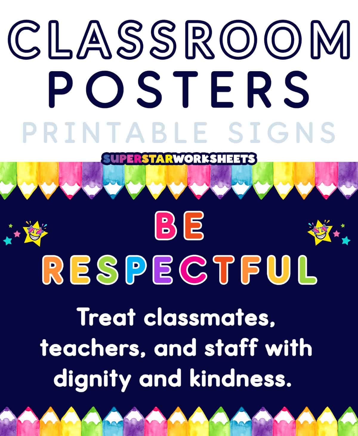 Classroom Rules Poster Superstar Worksheets