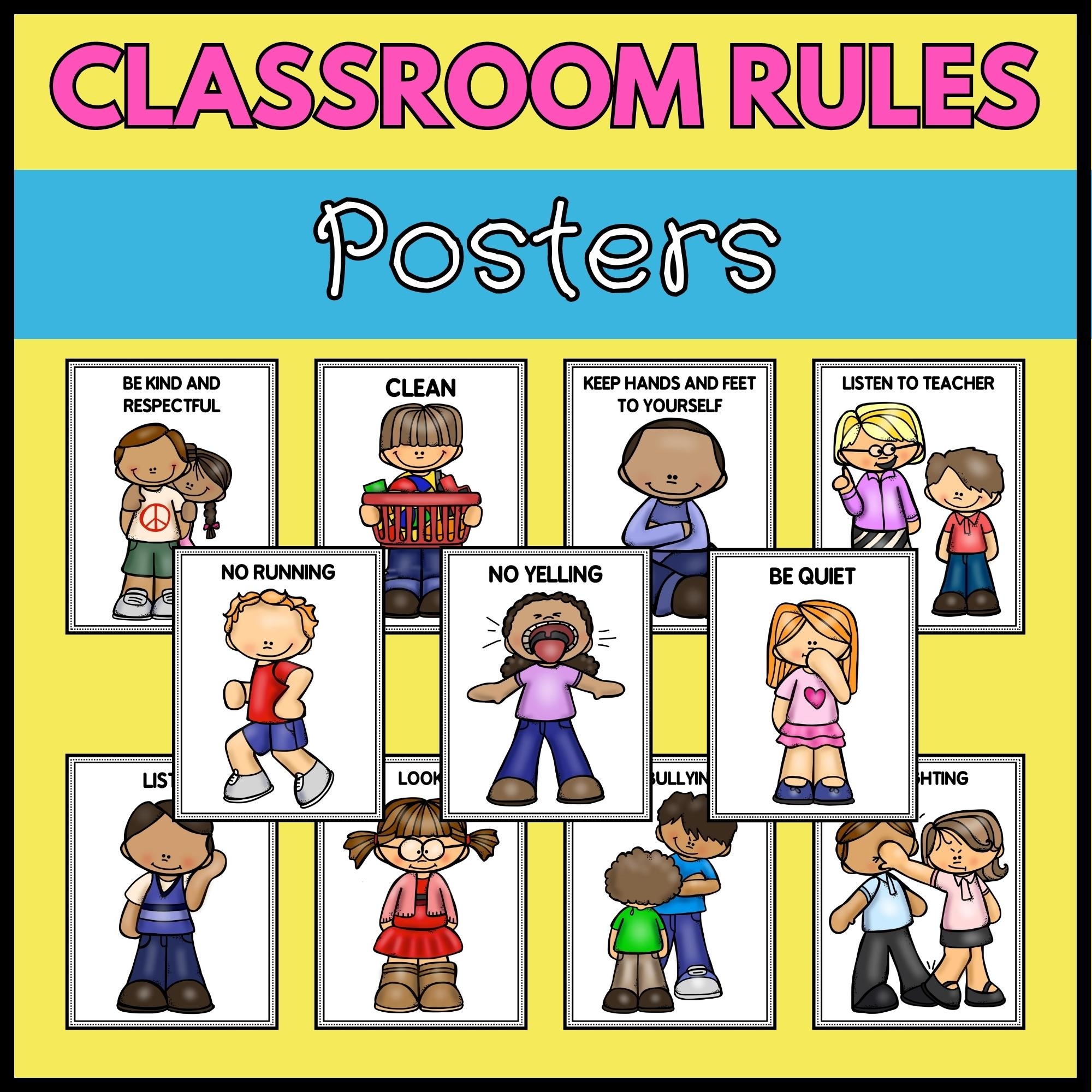 Classroom Rules Posters Back To School Bulletin Board Classroom Decoration Made By Teachers