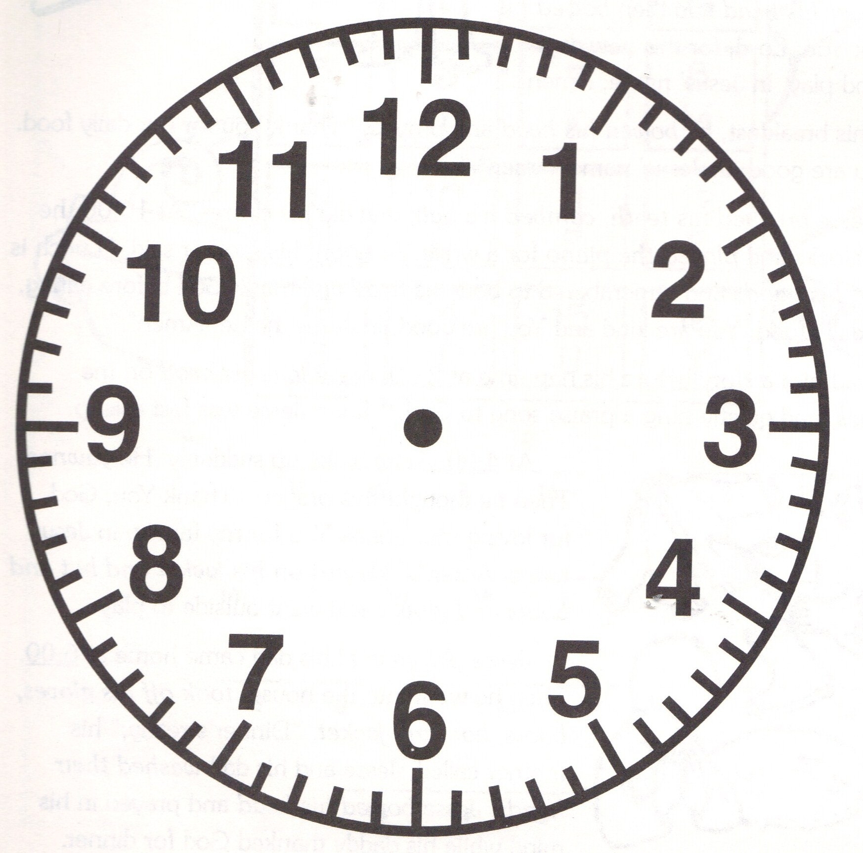 Printable Clock Face Without Hands