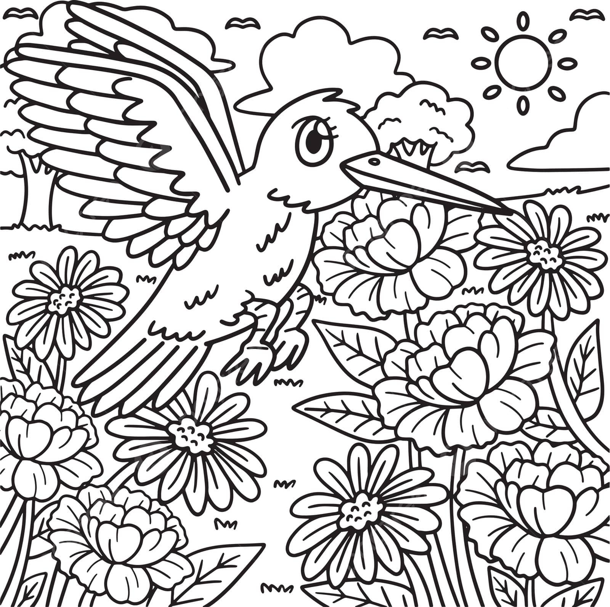 Flowers And Bird Images Printable