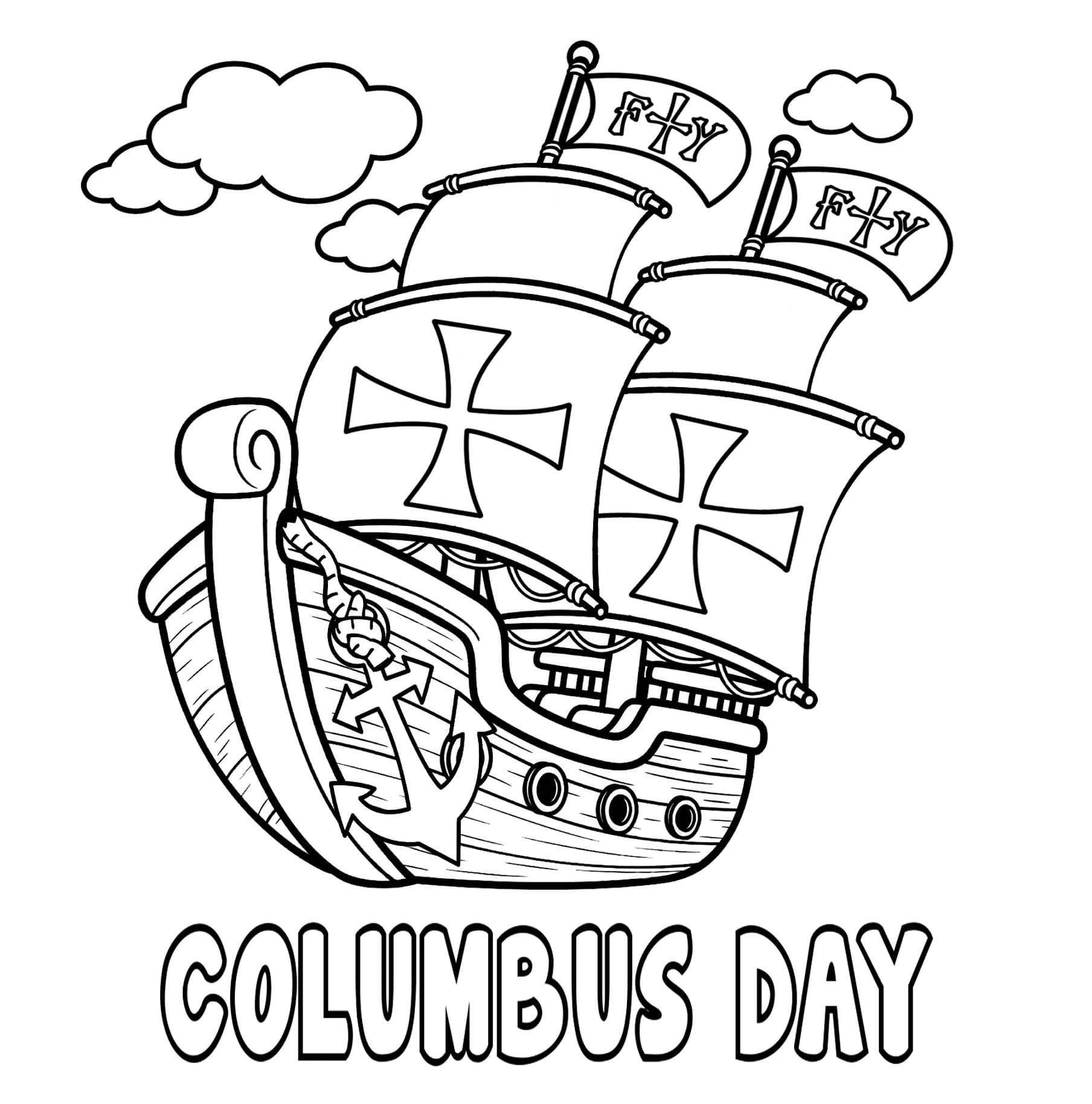 Columbus Day Ship Coloring Page Download Print Or Color Online For Free