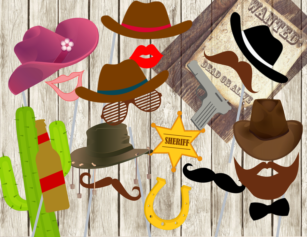 Cowboy Photo Booth Props Cowgirl Magical Printable