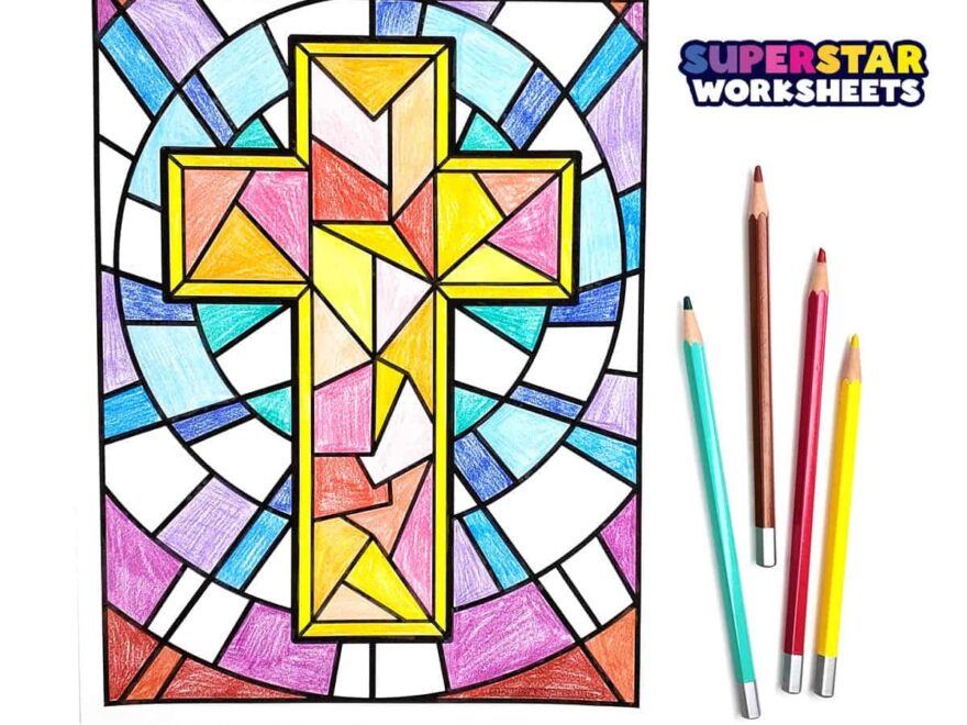 Cross Coloring Pages Free Printables Superstar Worksheets