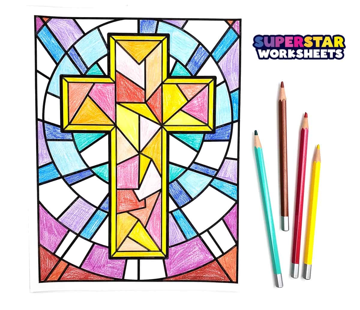 Cross Coloring Pages Free Printables Superstar Worksheets