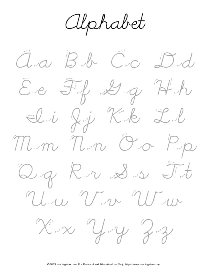Free Printable Cursive Writing Practice Sheets