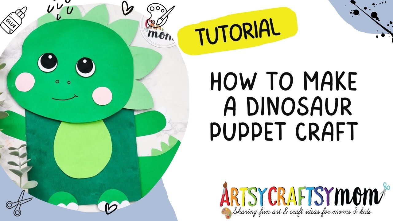 Cute And Easy Paper Bag Dinosaur Puppet Craft For Kids YouTube