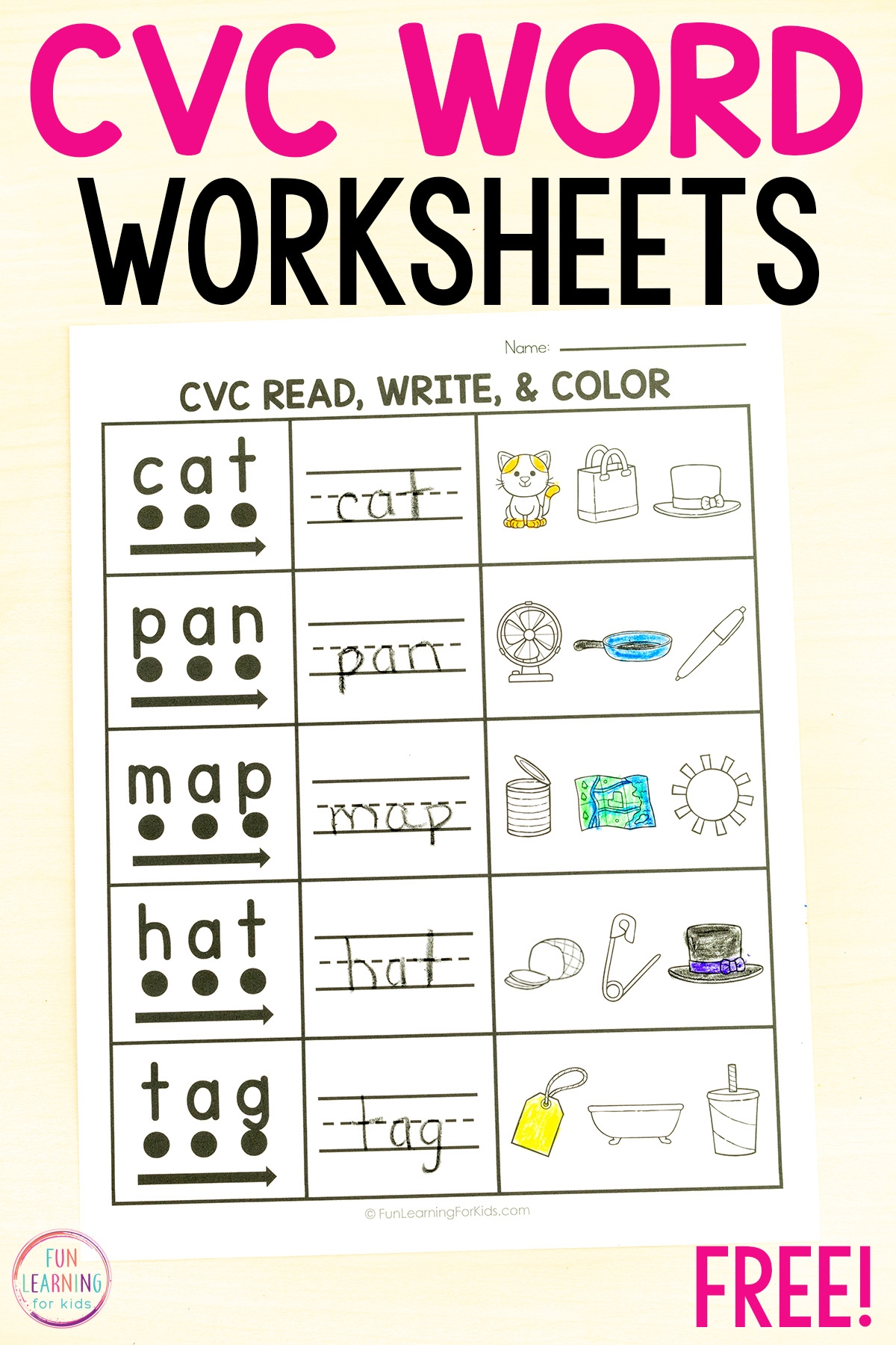 Cvc Words Montessori Free Printables