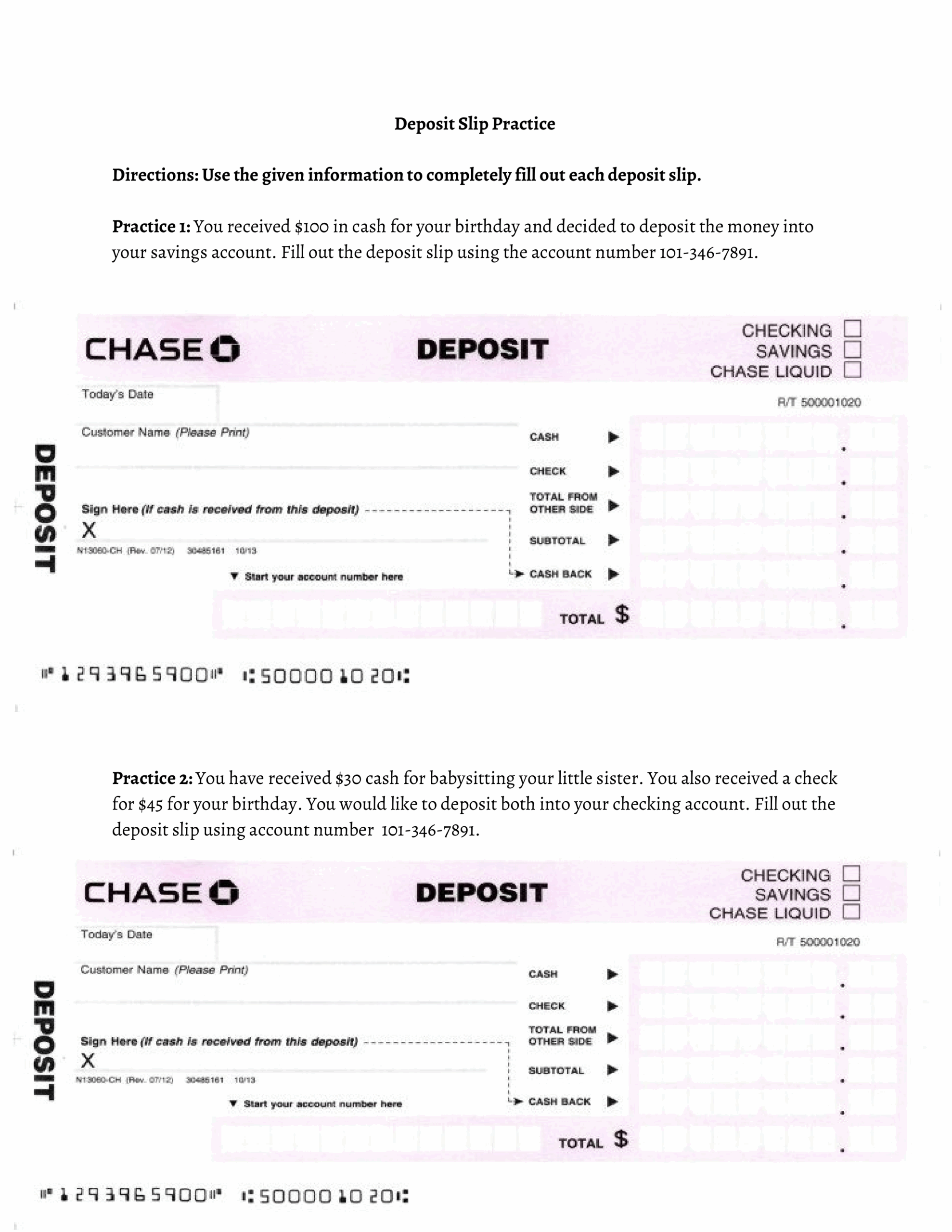 Deposit Slip Christine Sciara Library Formative