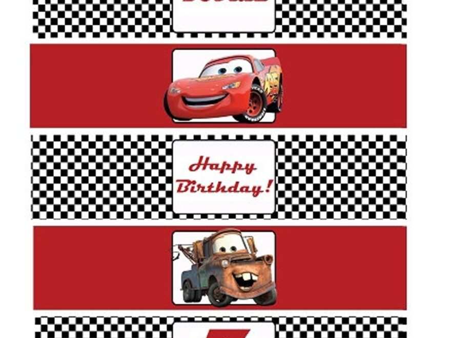 Disney Cars Birthday Water Bottle Printable Personalized Etsy