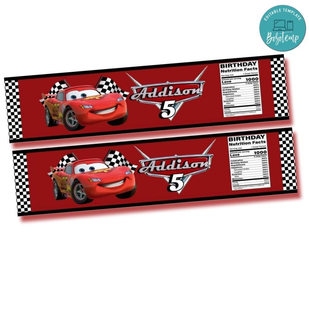 Disney Cars Water Bottle Label Template DIY Bobotemp