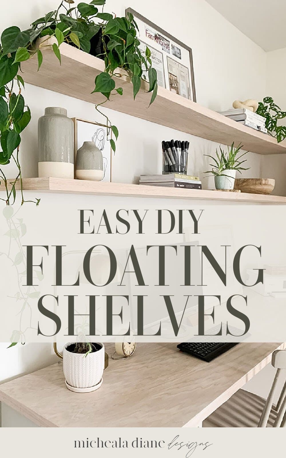 DIY Thin Floating Shelves Micheala Diane Designs