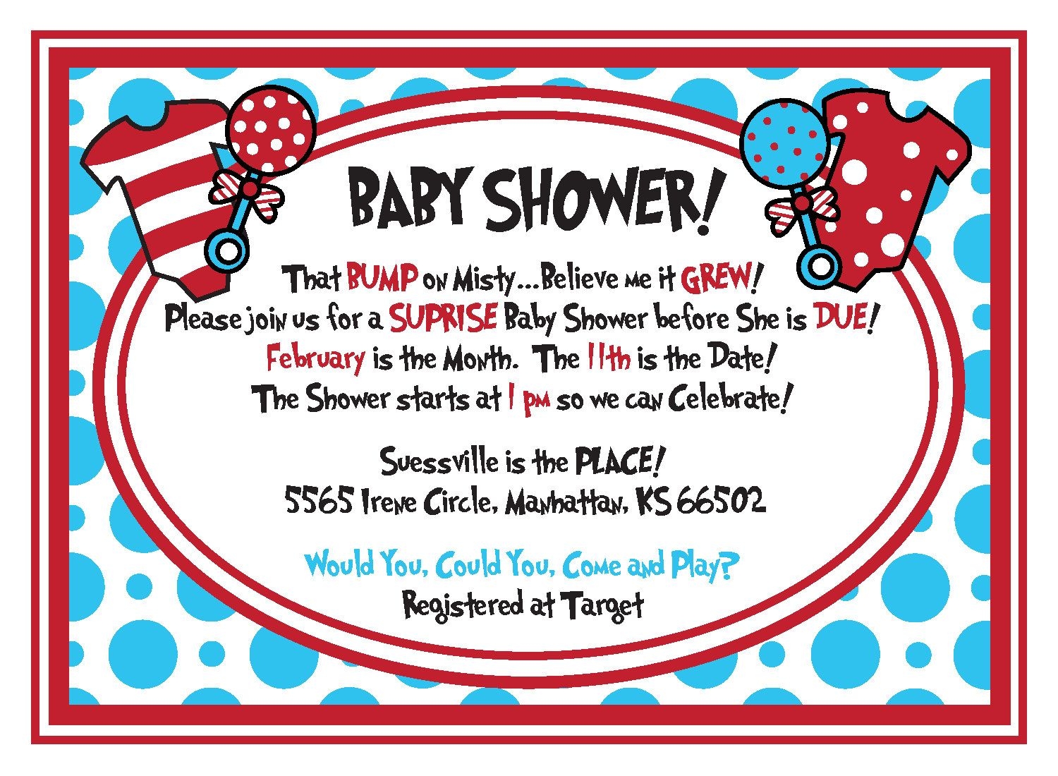 Dr Seuss Baby Online Shower Invitations Printable