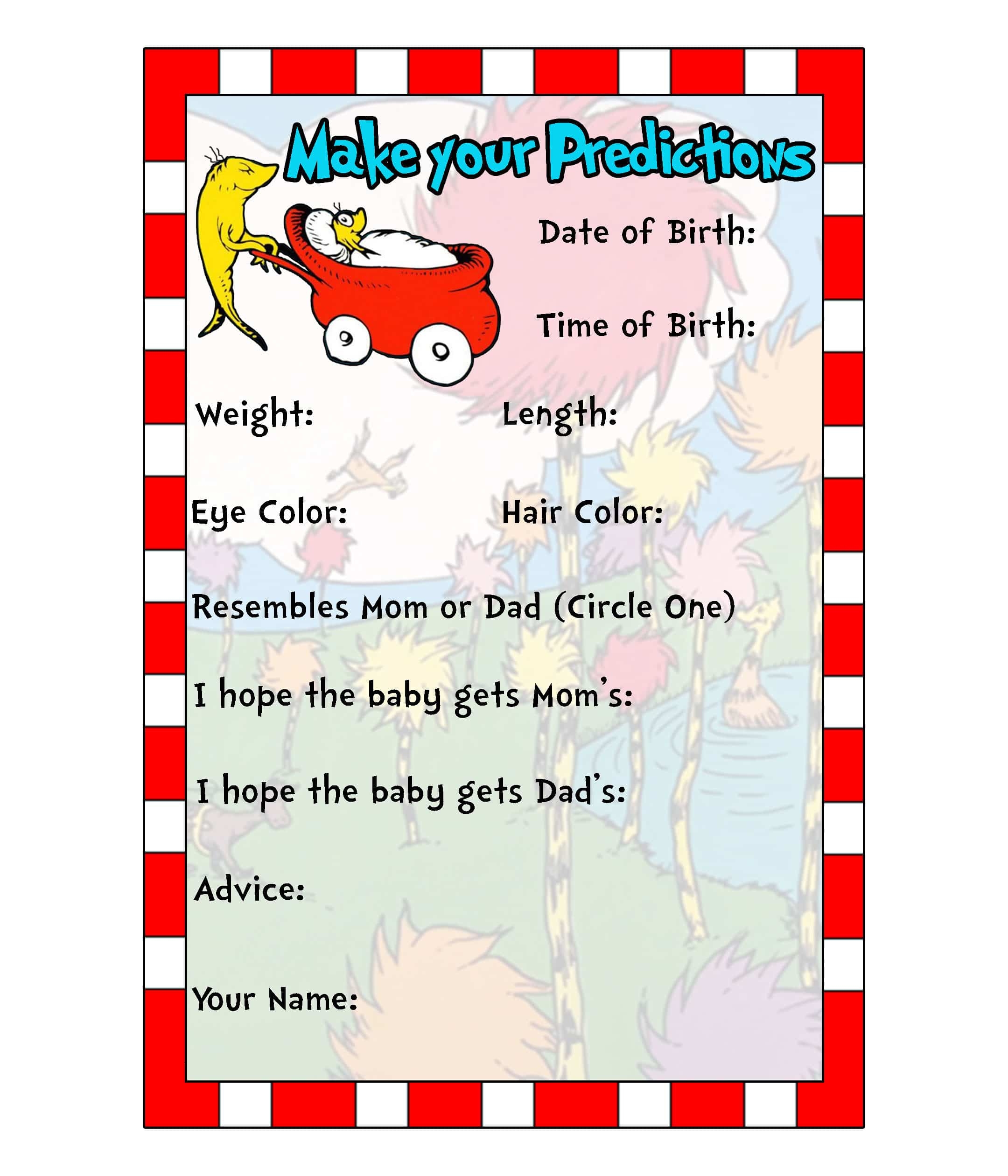 Dr Seuss Baby Shower Games Free Printables