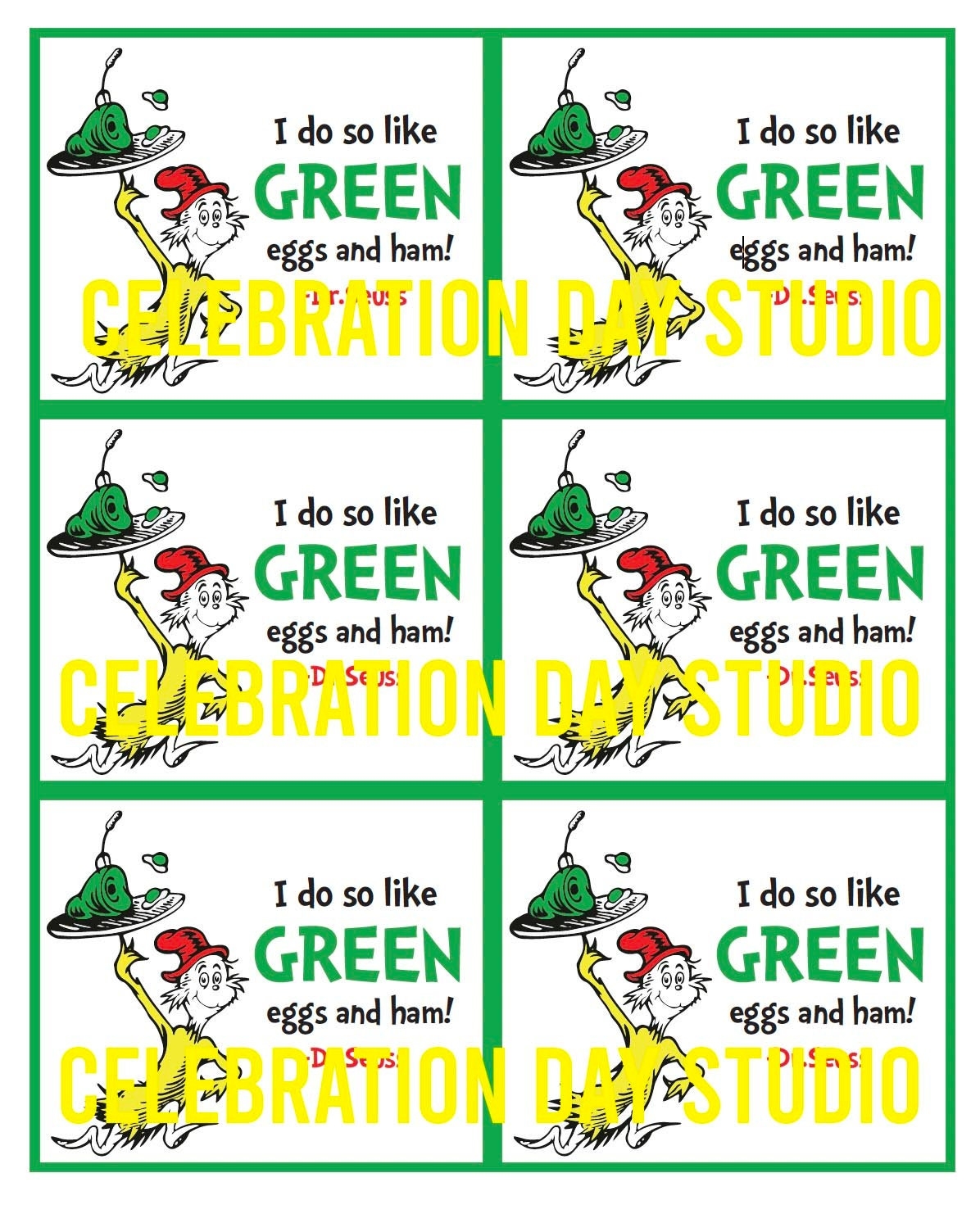 Dr Seuss Treat Bag Card Dr Seuss Printable Green Eggs And Ham Cookie Card Dr Seuss Read Across America Dr Seuss Digital Download Etsy Canada