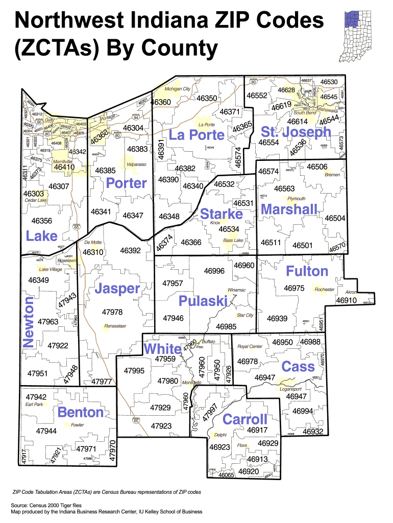 Easy To Read Northwest Indiana Zip Codes Tables Northwest Indiana Living