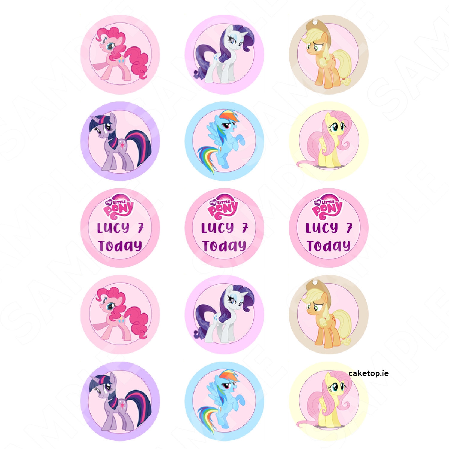 My Little Pony Cupcake Toppers Printable