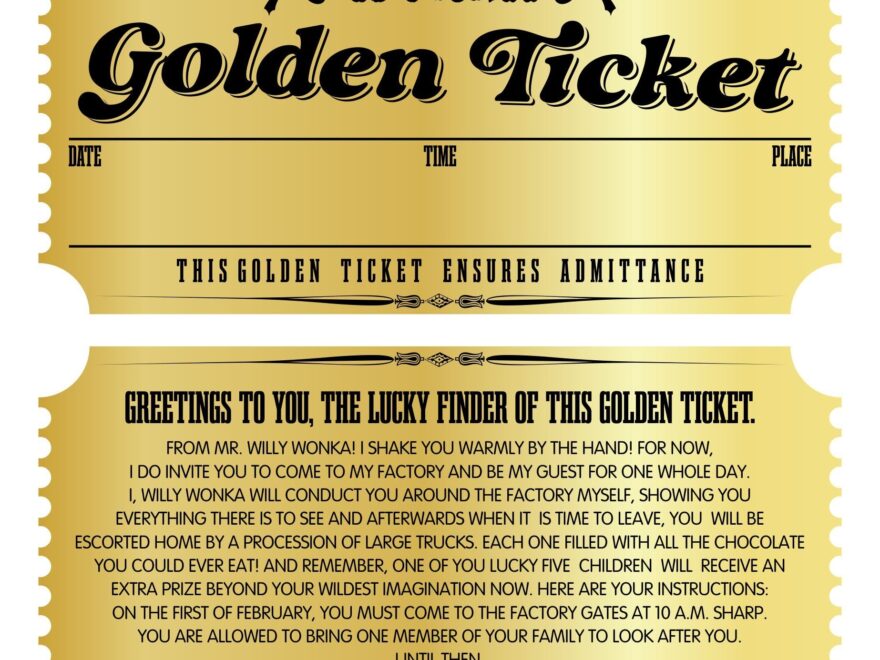 Editable Wonka Golden Ticket 10 Free PDF Printables Printablee Golden Ticket Template Ticket Template Golden Ticket