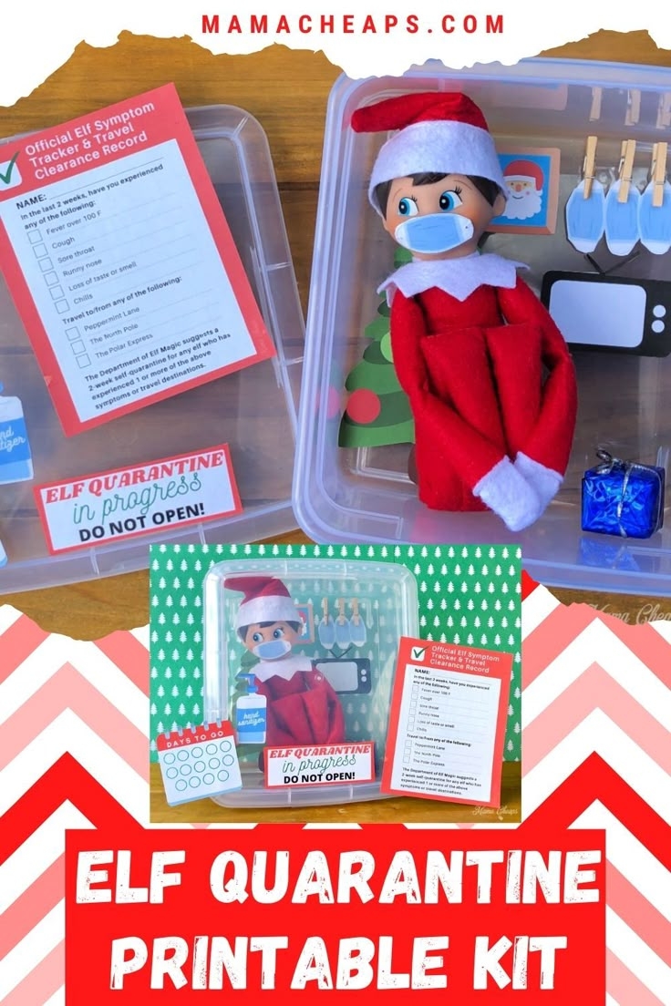 Elf Self Quarantine Isolation Themed Printables
