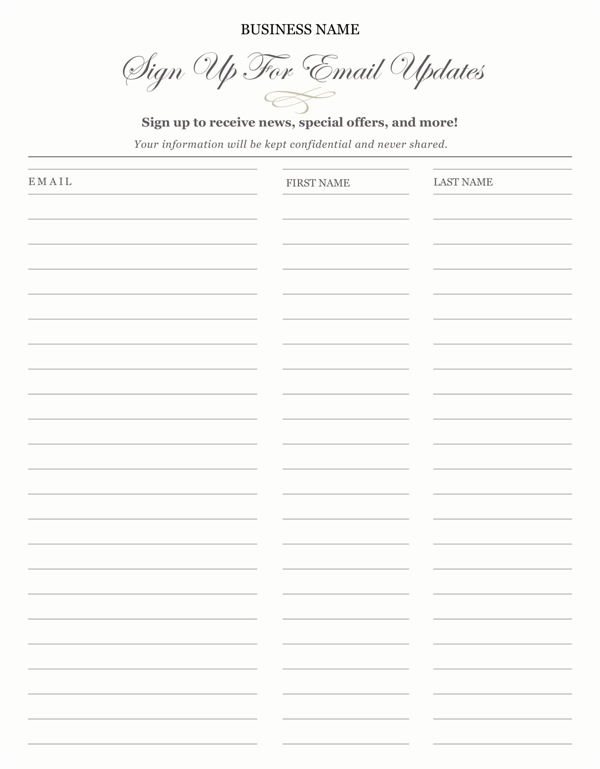 Email Sign Up Form Template Worksheets Library