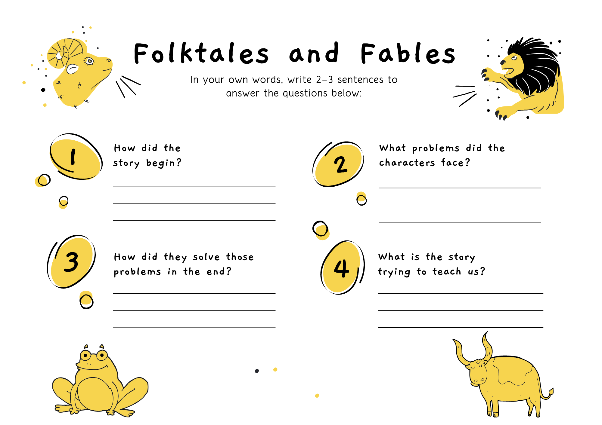 Fables An Original Story And Fables As A Tool In Language Arts Classes Yellow Wood Academy