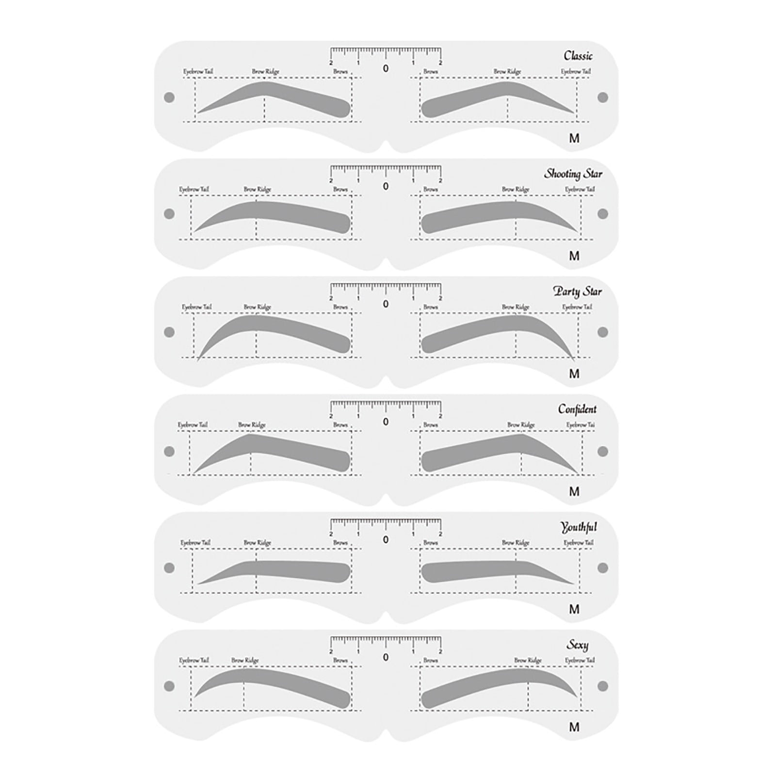 FACEGA Eyebrow Stencil With Strap 6 Styles Arched Eyebrow Stencil Eyebrow Shaper Kit Worksheets Library