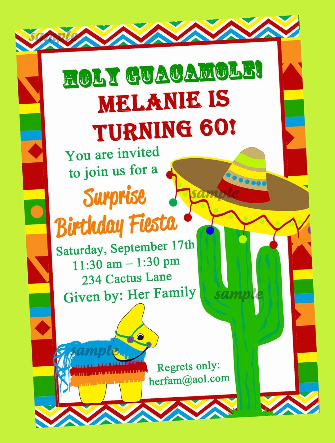 Fiesta Party Invitation Printable Or Printed With FREE SHIPPING Birthday Rehearsal Dinner Wedding Just Because Etsy UK