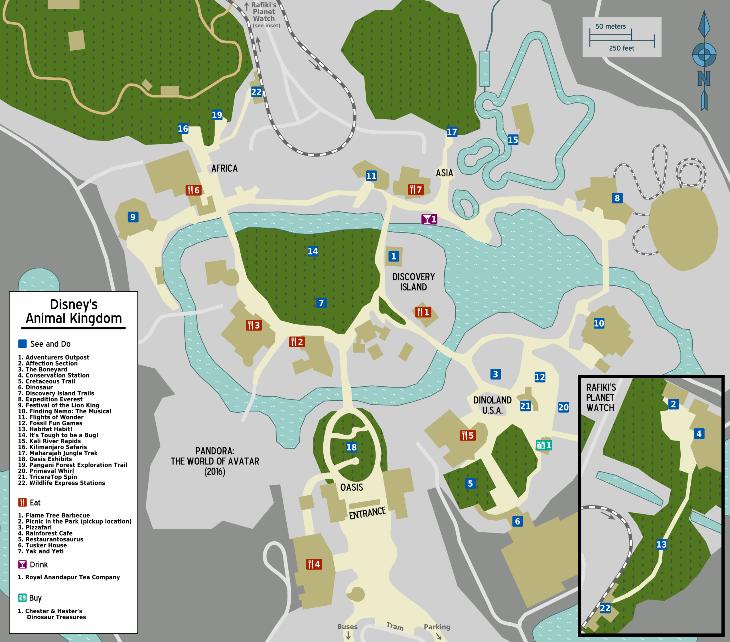 Florida Disney World Animal Kingdom Free Printable Map
