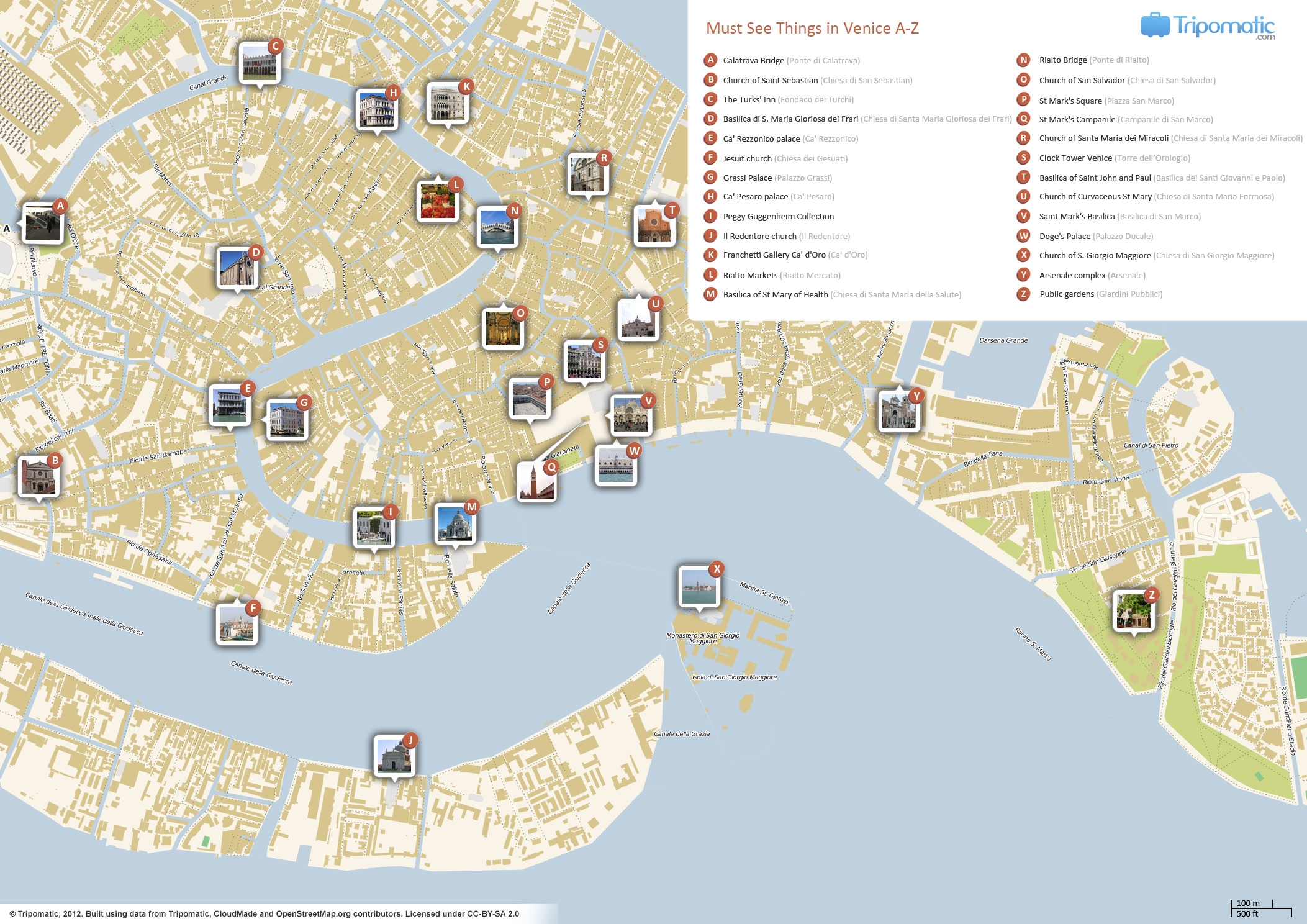 Printable Tourist Map Of Venice Italy