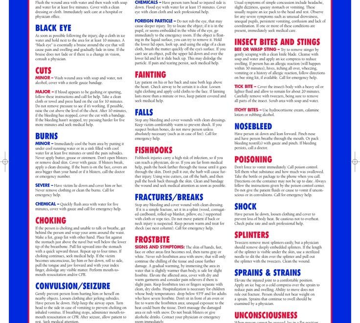 First Aid Chart 15 Free PDF Printables Printablee