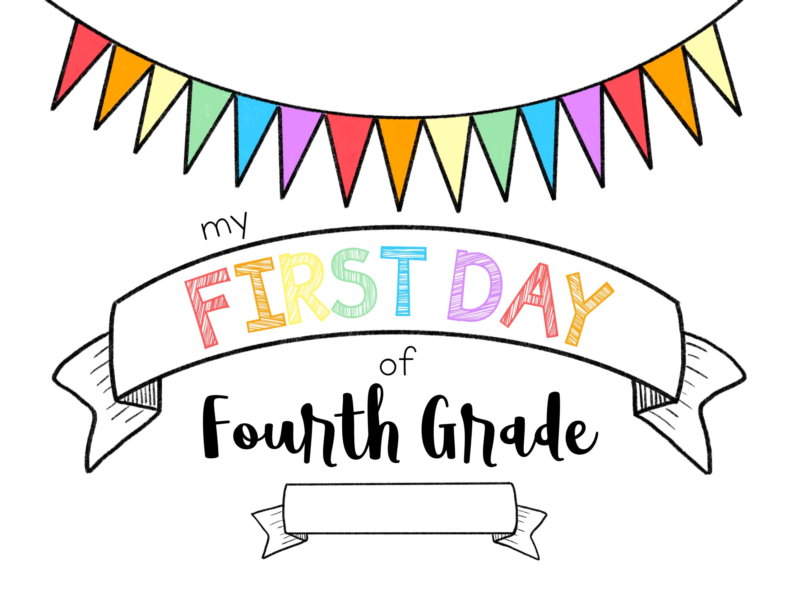 First Day Of 4th Grade Color MeganHStudio