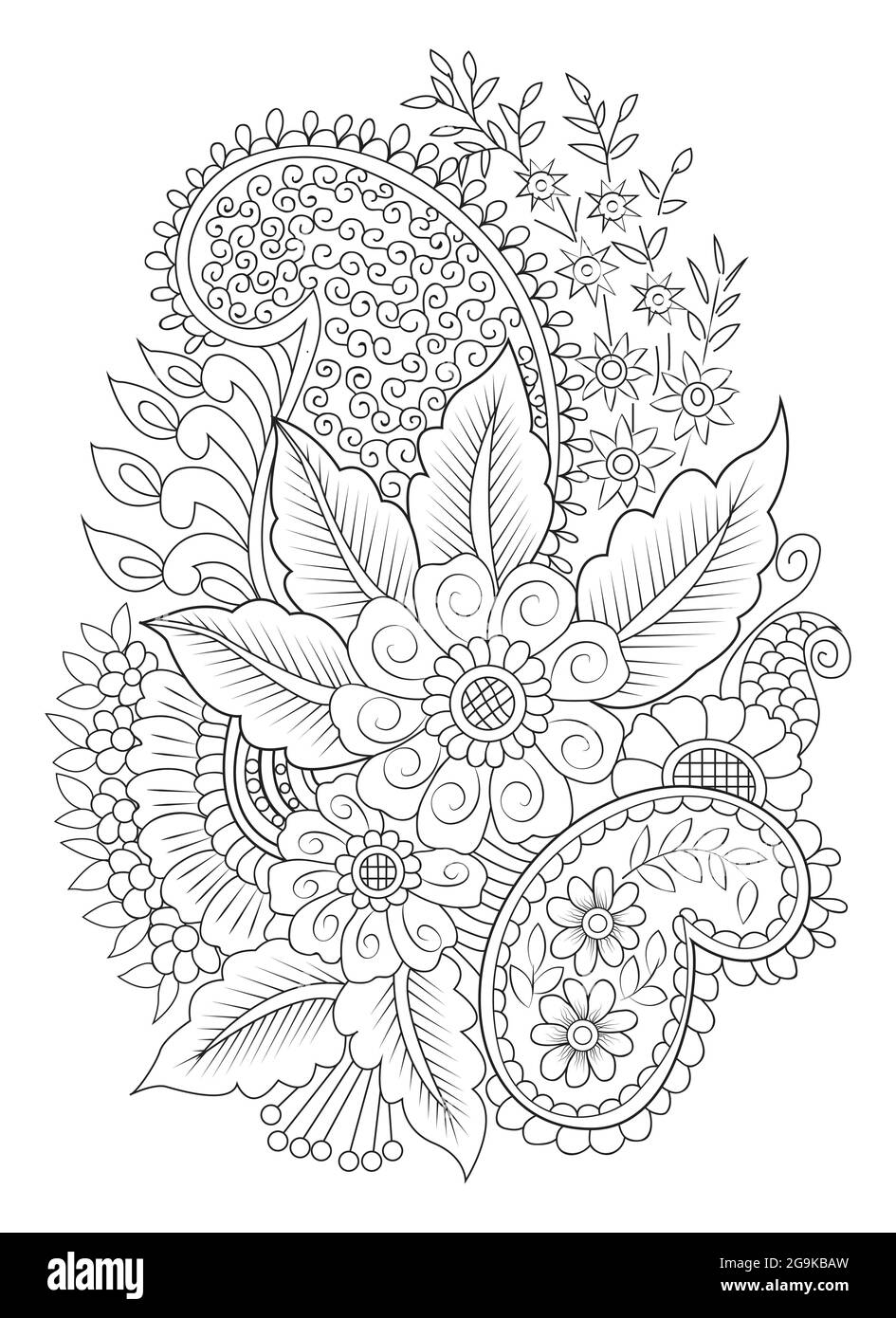 Flower Mandala Coloring Pages Stock Vector Images Alamy