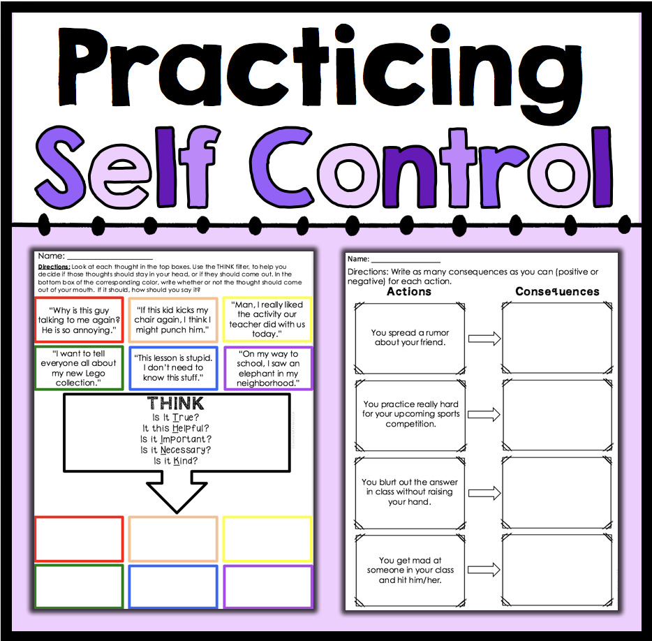 Focus Self Control Worksheets TheWorksheets CoM TheWorksheets Worksheets Library