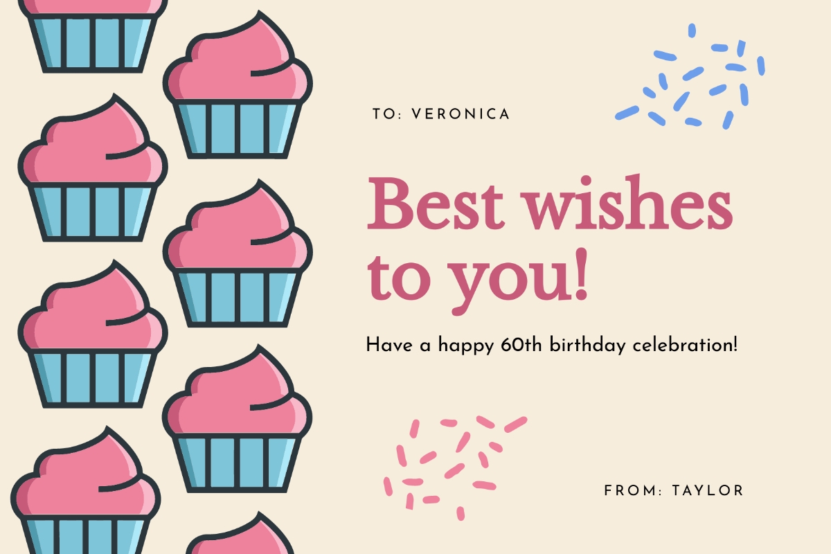 Free 60th Birthday Card Templates Editable And Printable