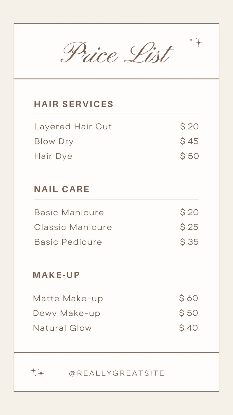 Free And Customizable Price List Templates