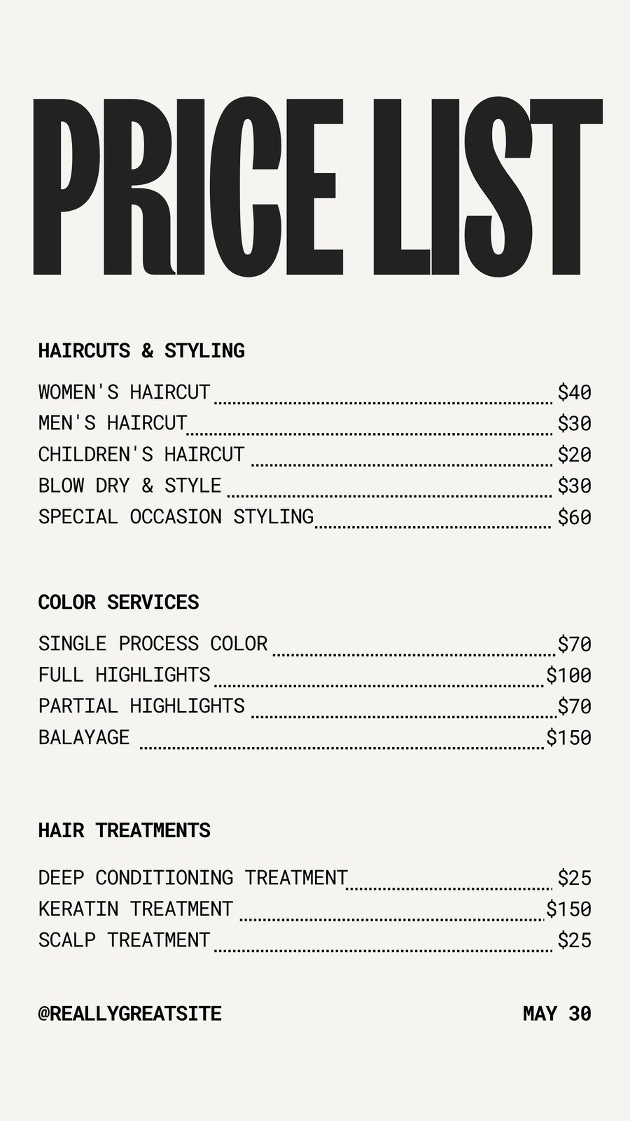Free Printable Price Sign Templates