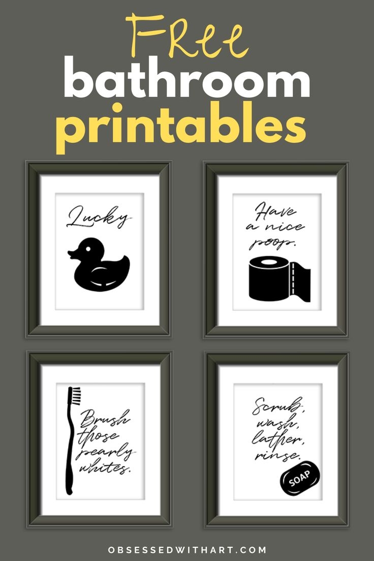Free B W Bathroom Printables
