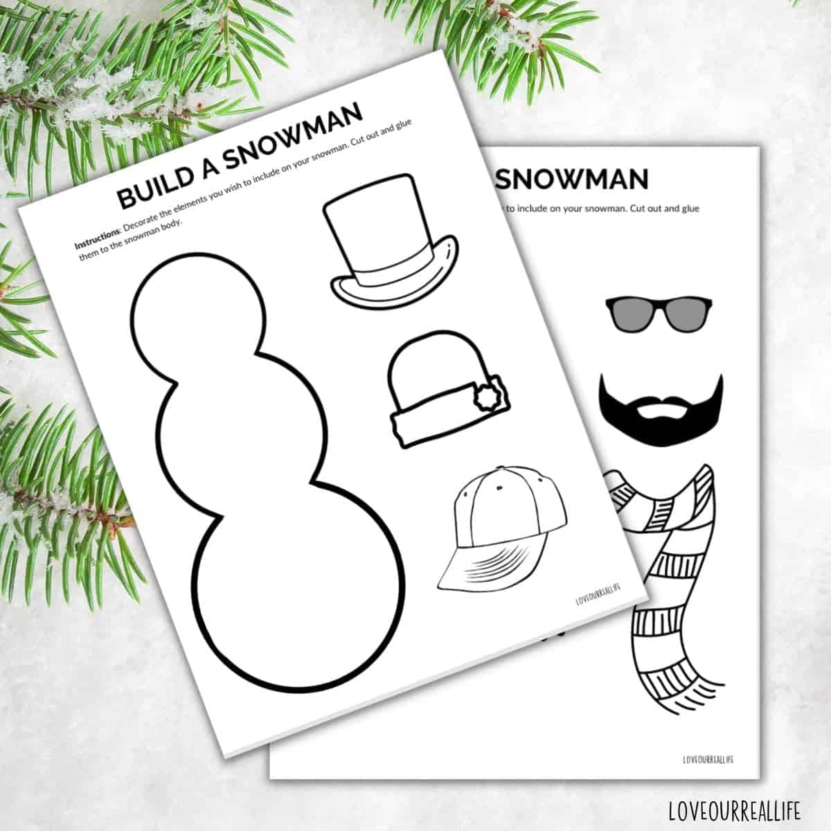 Free Printable Build A Snowman