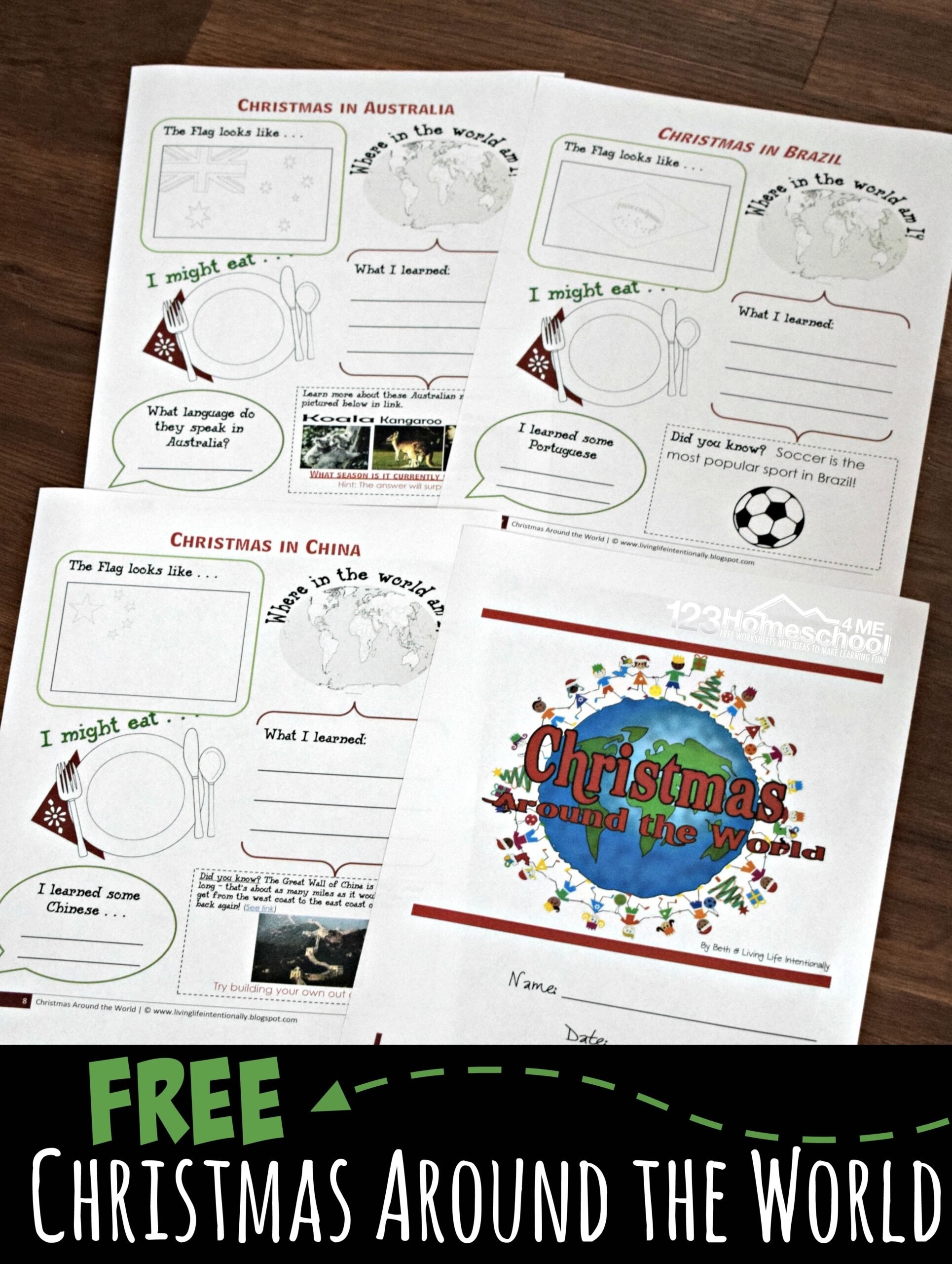 FREE Christmas Around The World Worksheets For Kids Activities Worksheets Library