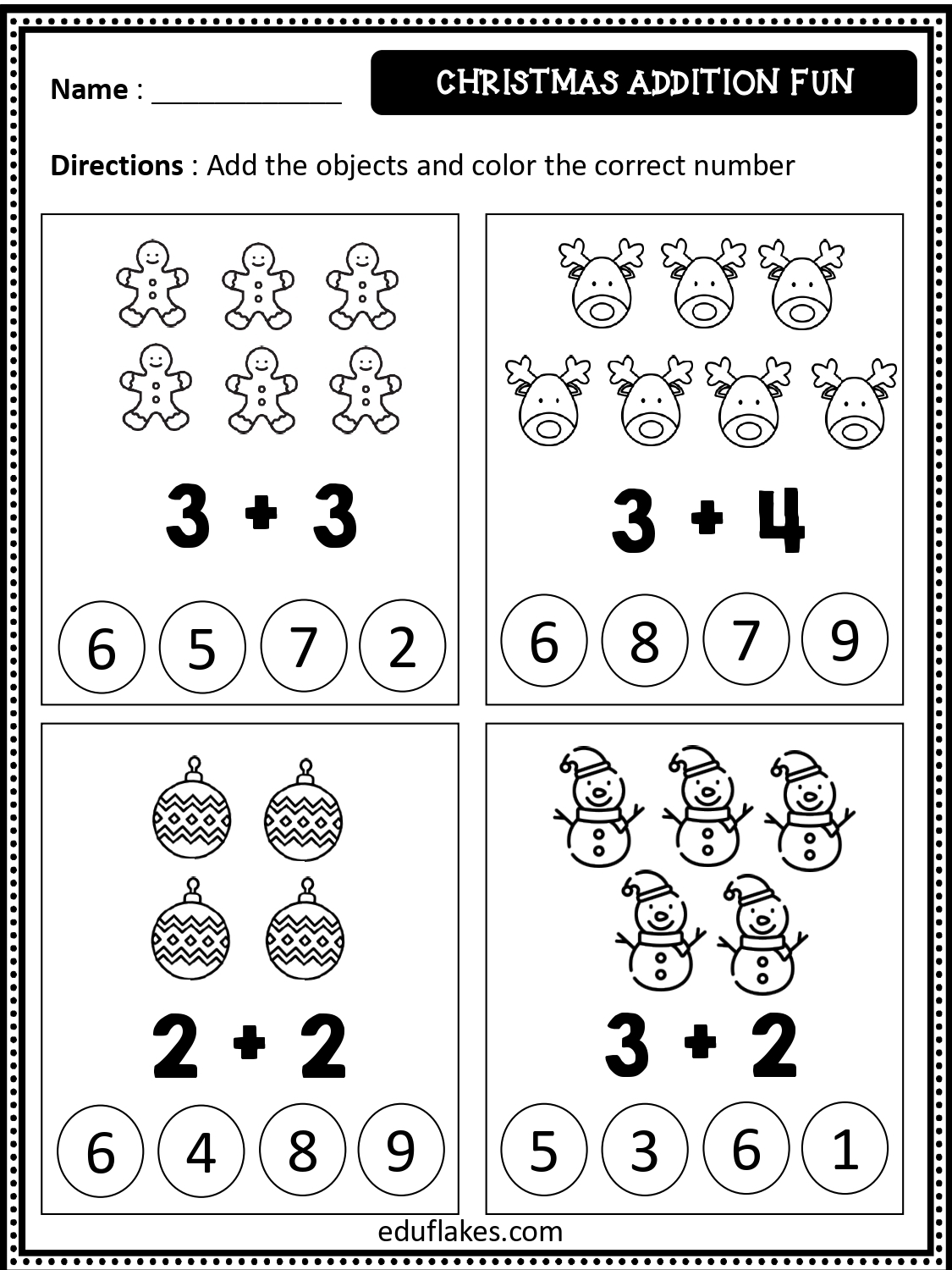 1St Grade Christmas Mah Worksheets Printable And Free