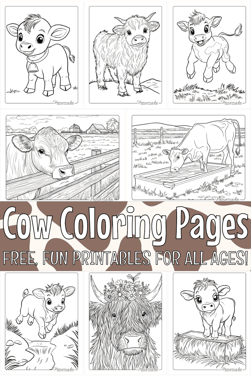 Free Cow Coloring Pages For Kids Adults PDF Printables 