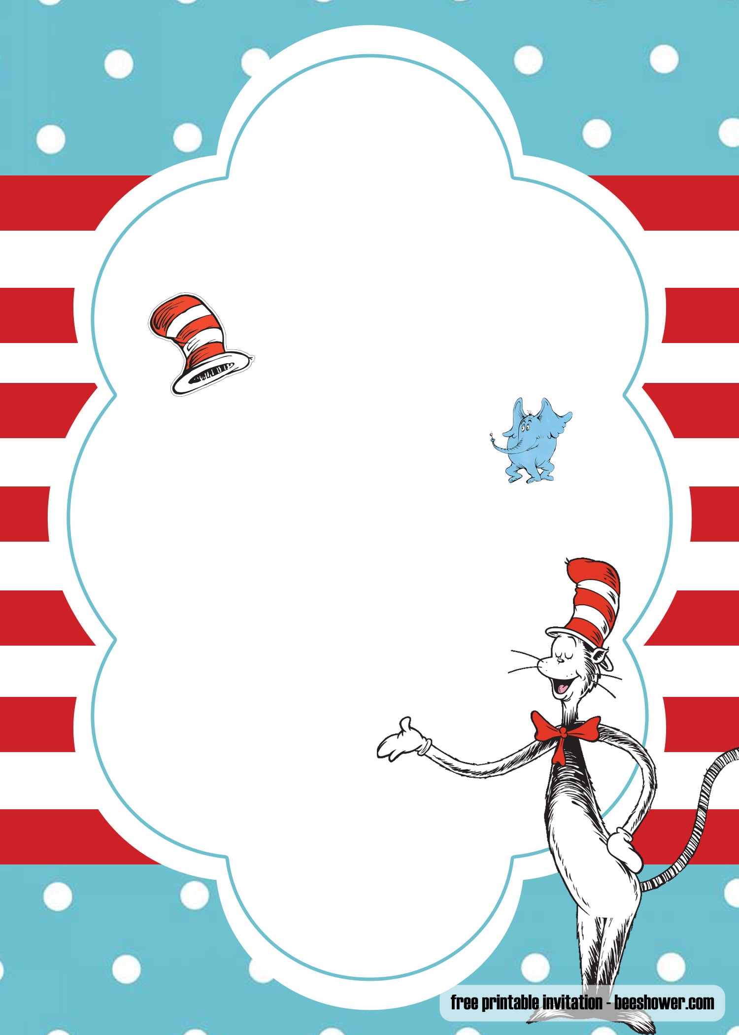 FREE Dr Seuss Template For Your Baby Shower Invitations